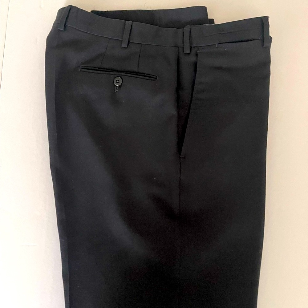 Ermenegildo Zegna Black Flat Front Men's pants